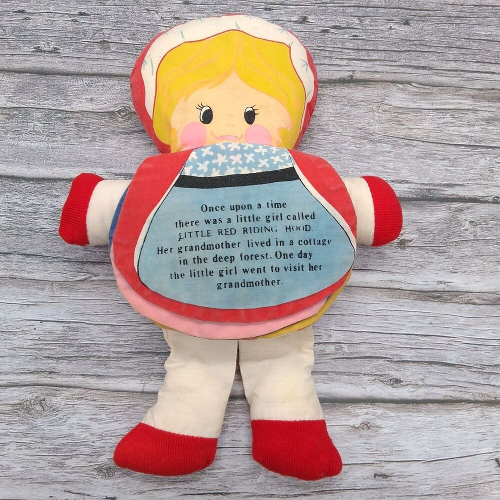 Vintage 1979 Storybook Flip Cloth Doll Little Red Riding Hood Dan-Dee Imports